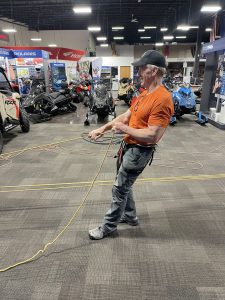 Mike demonstrating extraction